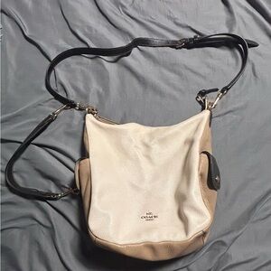 Coach Cream and Tan Crossbody Bag